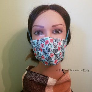 Pretty Flowers and Swears Fitted Face Mask